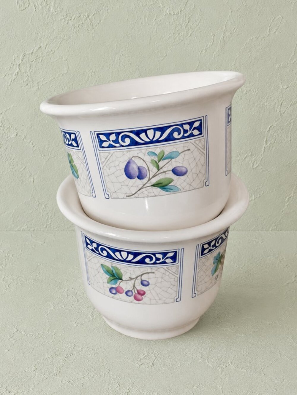 Two Vintage Pflatzgraff Miniature Planter Pots